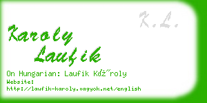karoly laufik business card